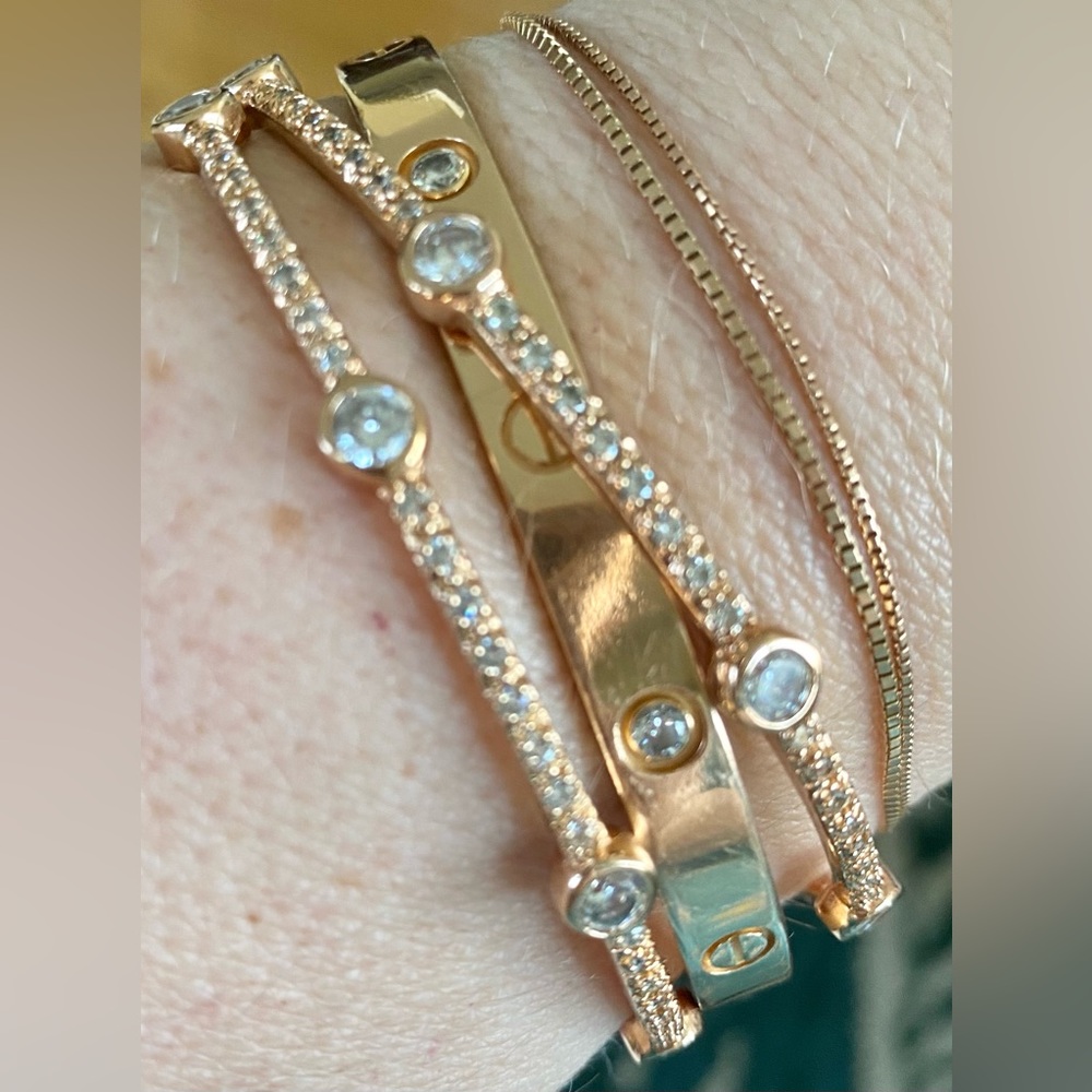 Freida Rothman Rose Gold Bangle Set - Picture 4 of 8